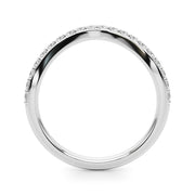 Single Row Prong Curved Half Eternity Ring in Gold & Platinum