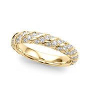 Swirling Pavé Half Eternity Ring in 10K/14K gold and platinum with certified lab-grown or natural diamonds