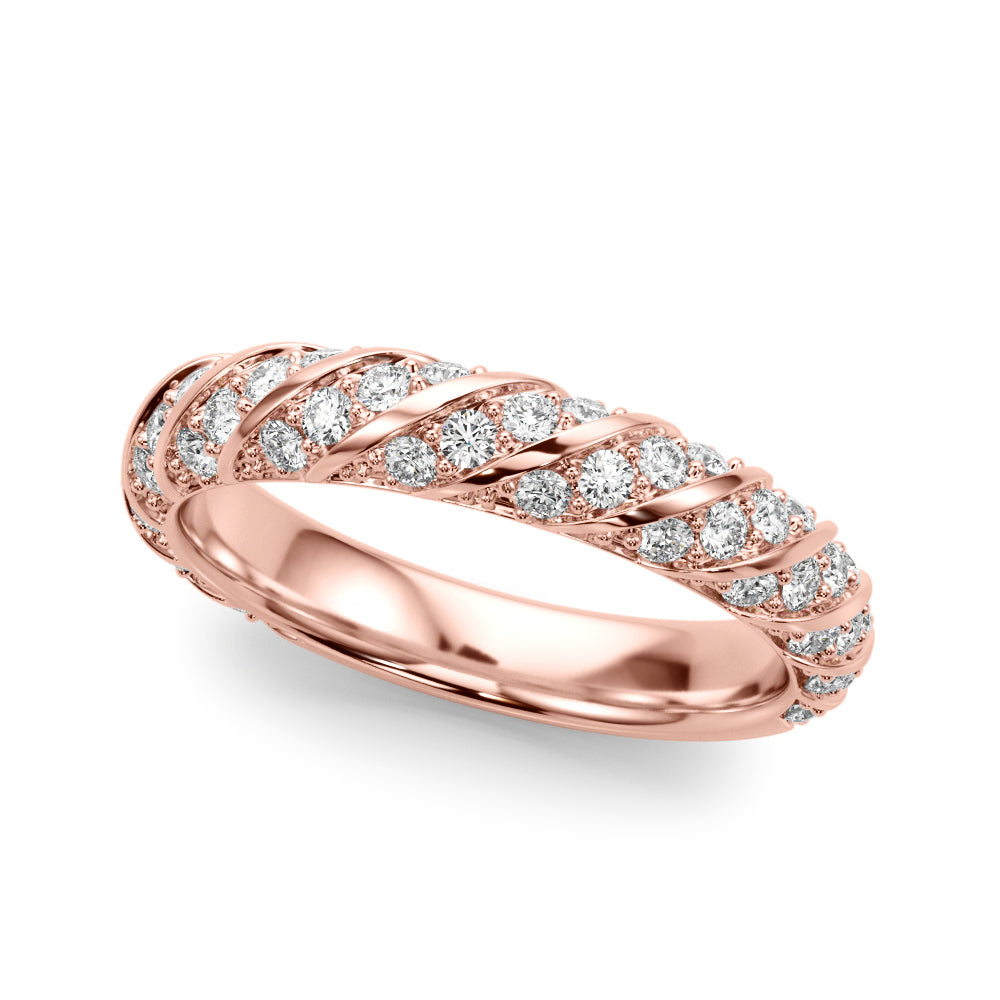 Swirling PavÃ£Â© Half Eternity Ring in Gold & Platinum