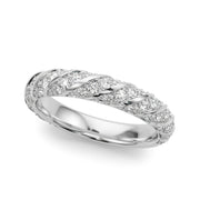 Swirling PavÃ£Â© Half Eternity Ring in Gold & Platinum