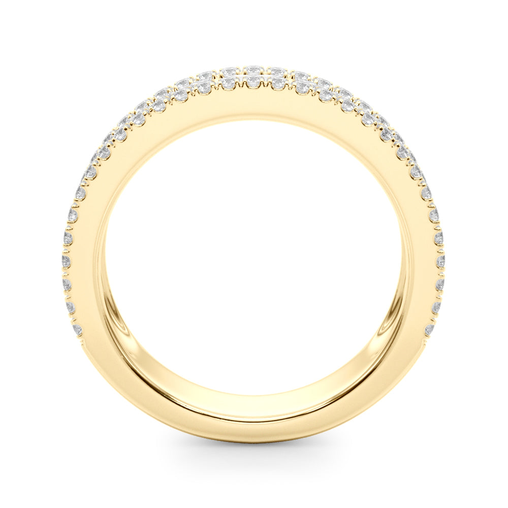 Multirow PavÃ£Â© U-Prong Baguette Half Eternity Ring in Gold & Platinum