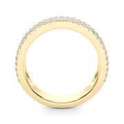 Multirow PavÃ£Â© U-Prong Baguette Half Eternity Ring in Gold & Platinum