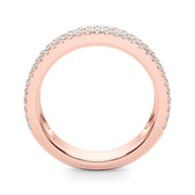 Multirow PavÃ£Â© U-Prong Baguette Half Eternity Ring in Gold & Platinum