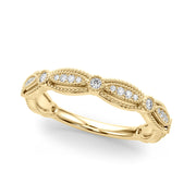 Vintage-Inspired Milgrain Half Eternity Ring in 10K/14K gold and platinum with certified lab-grown or natural diamonds