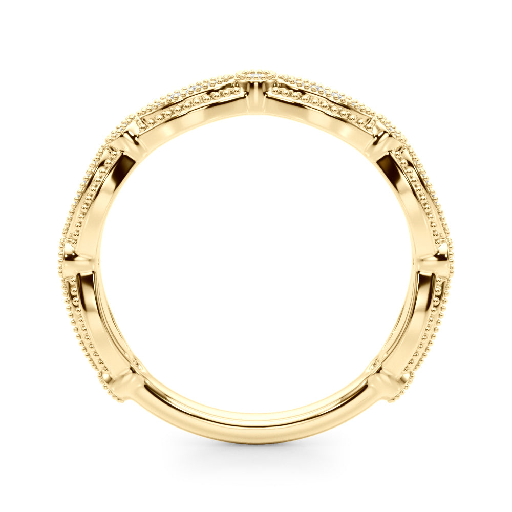 Vintage-Inspired Milgrain Half Eternity Ring in Gold & Platinum