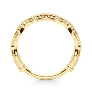 Vintage-Inspired Milgrain Half Eternity Ring in Gold & Platinum
