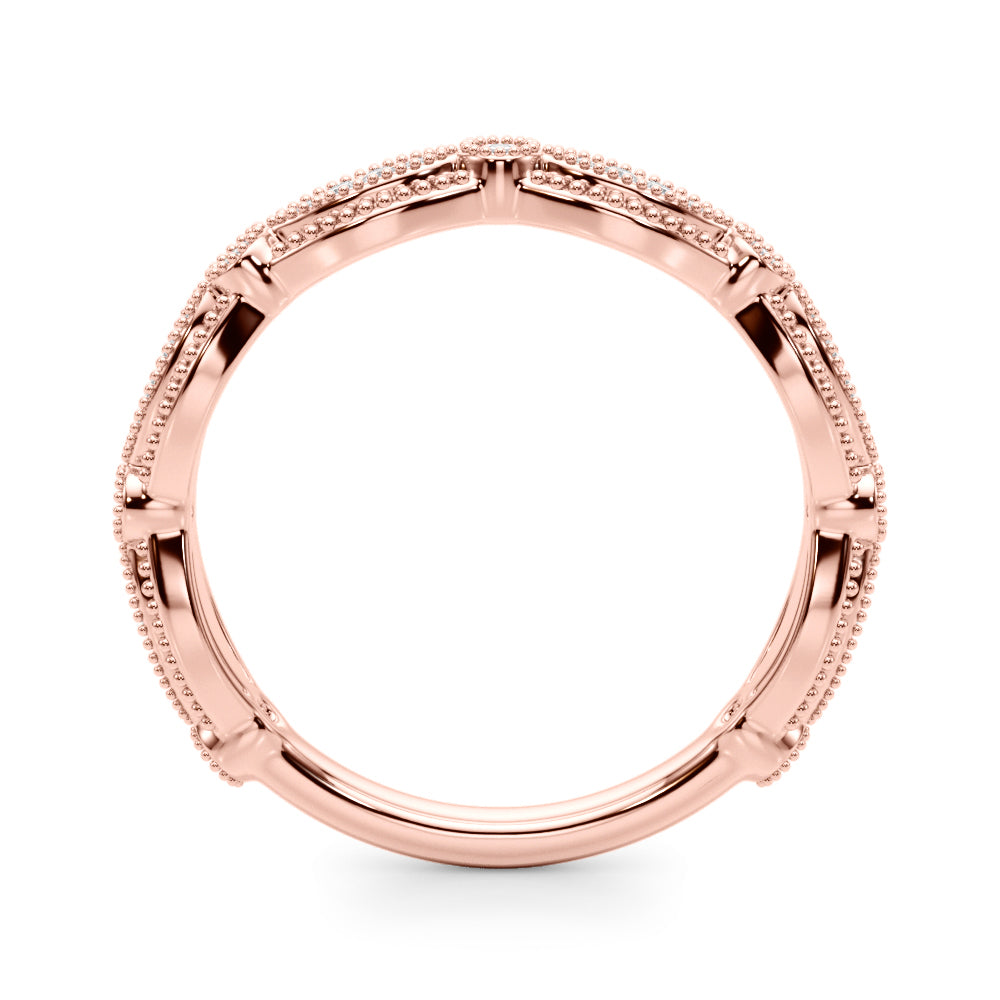Vintage-Inspired Milgrain Half Eternity Ring in Gold & Platinum