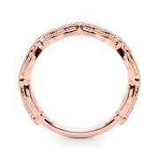 Vintage-Inspired Milgrain Half Eternity Ring in Gold & Platinum