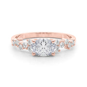 Refined Oval Center East To West Oval Diamond Engagement Ring in 10K/14K gold and platinum with certified lab-grown or natural diamonds