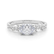 Refined Oval Center East To West Oval Diamond Engagement Ring in 10K/14K gold and platinum with certified lab-grown or natural diamonds