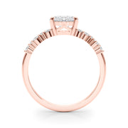 Refined Oval Center East To West Oval Diamond Engagement Ring in 10K/14K gold and platinum with certified lab-grown or natural diamonds