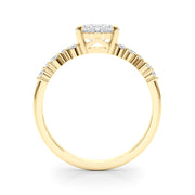 Refined Oval Center East To West Oval Diamond Engagement Ring in 10K/14K gold and platinum with certified lab-grown or natural diamonds