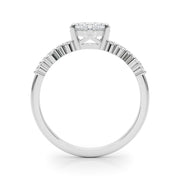 Refined Oval Center East To West Oval Diamond Engagement Ring in 10K/14K gold and platinum with certified lab-grown or natural diamonds