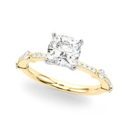 Bespoke Single Row Engagement Ring Round Diamond Engagement Ring in 10K/14K gold and platinum with certified lab-grown or natural diamonds
