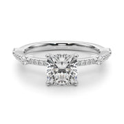 Bespoke Single Row Engagement Ring Round Diamond Engagement Ring in 10K/14K gold and platinum with certified lab-grown or natural diamonds