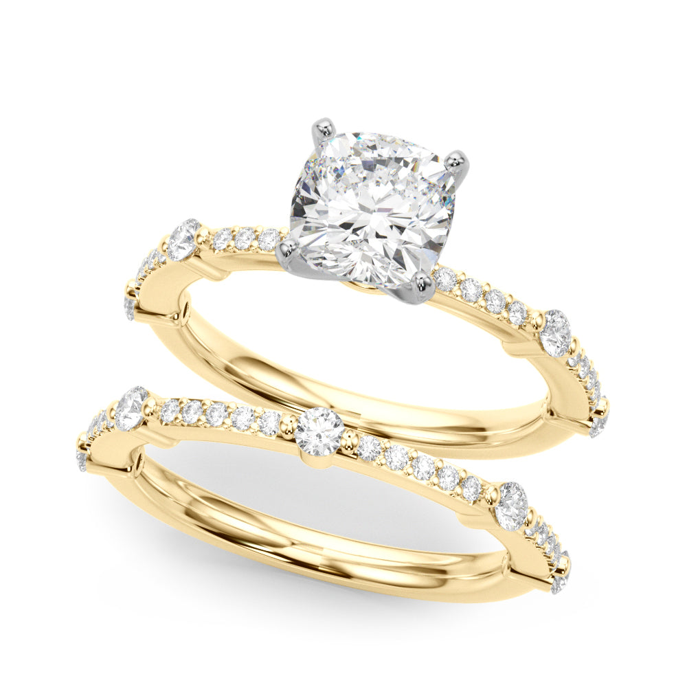 Bespoke Single Row Engagement Ring Round Diamond Engagement Ring in 10K/14K gold and platinum with certified lab-grown or natural diamonds