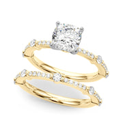 Bespoke Single Row Engagement Ring Round Diamond Engagement Ring in 10K/14K gold and platinum with certified lab-grown or natural diamonds