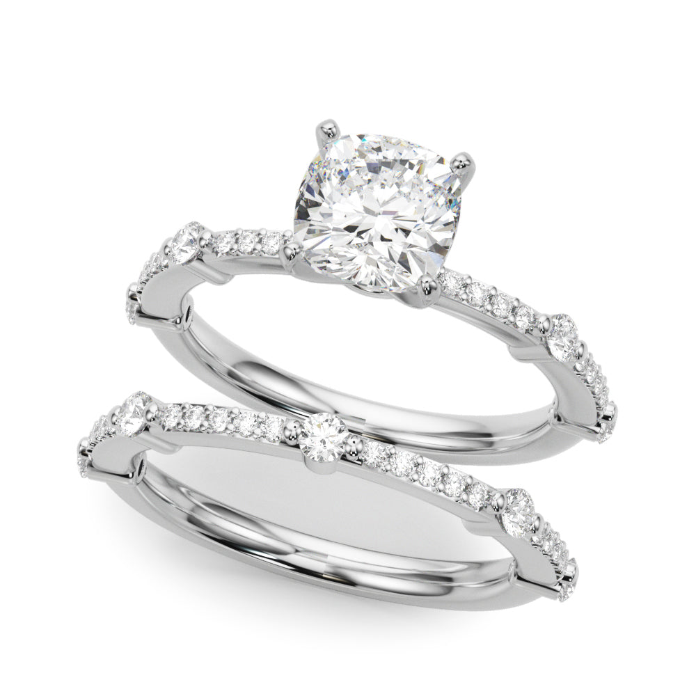 Bespoke Single Row Engagement Ring Round Diamond Engagement Ring in 10K/14K gold and platinum with certified lab-grown or natural diamonds
