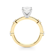 Bespoke Single Row Engagement Ring Round Diamond Engagement Ring in 10K/14K gold and platinum with certified lab-grown or natural diamonds