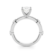 Bespoke Single Row Engagement Ring Round Diamond Engagement Ring in 10K/14K gold and platinum with certified lab-grown or natural diamonds