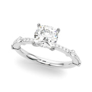 Bespoke Single Row Engagement Ring Round Diamond Engagement Ring in 10K/14K gold and platinum with certified lab-grown or natural diamonds