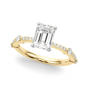 Bespoke Single Row Engagement Ring Round Diamond Engagement Ring in 10K/14K gold and platinum with certified lab-grown or natural diamonds