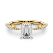 Bespoke Single Row Engagement Ring Round Diamond Engagement Ring in 10K/14K gold and platinum with certified lab-grown or natural diamonds