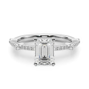Bespoke Single Row Engagement Ring Round Diamond Engagement Ring in 10K/14K gold and platinum with certified lab-grown or natural diamonds