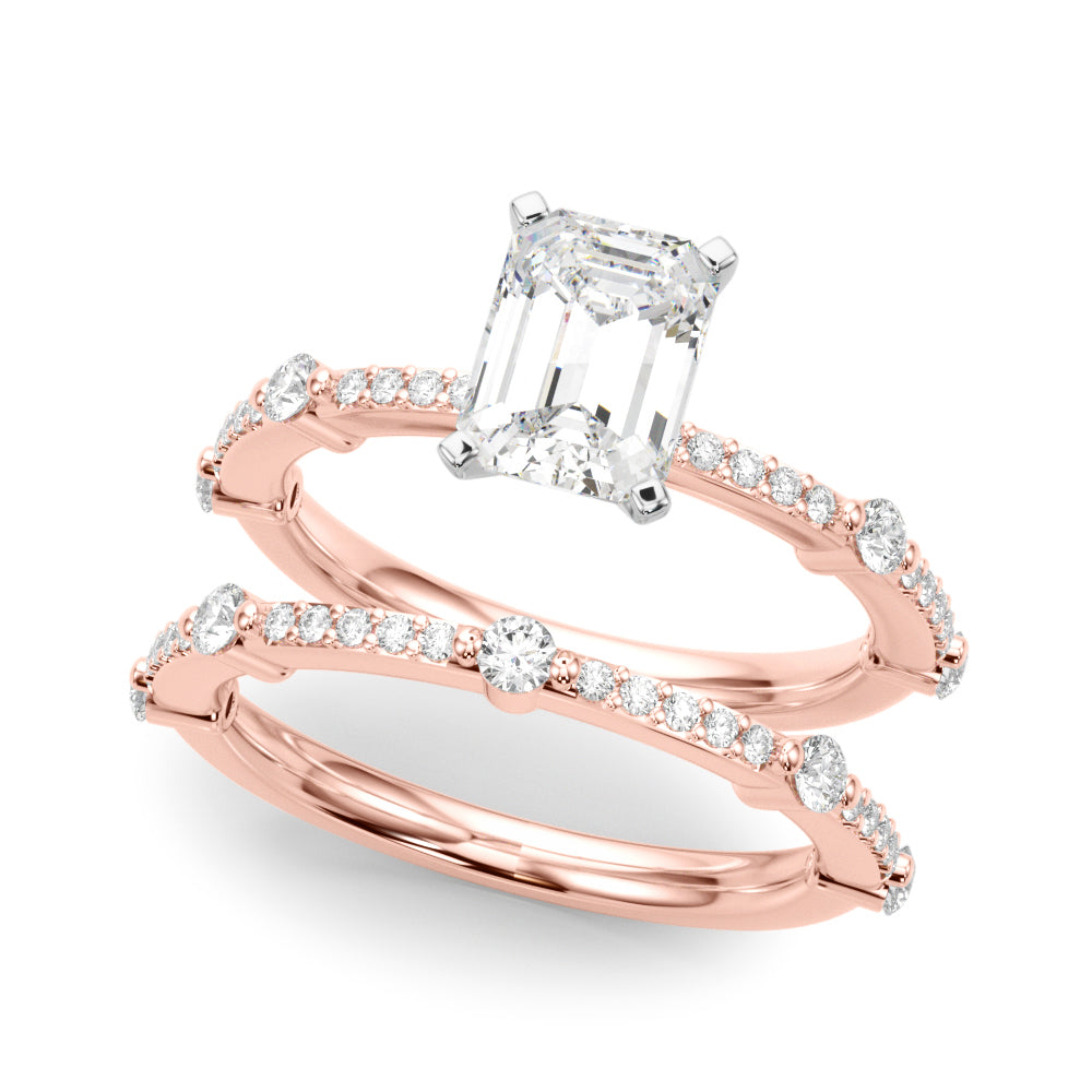 Bespoke Single Row Engagement Ring Round Diamond Engagement Ring in 10K/14K gold and platinum with certified lab-grown or natural diamonds