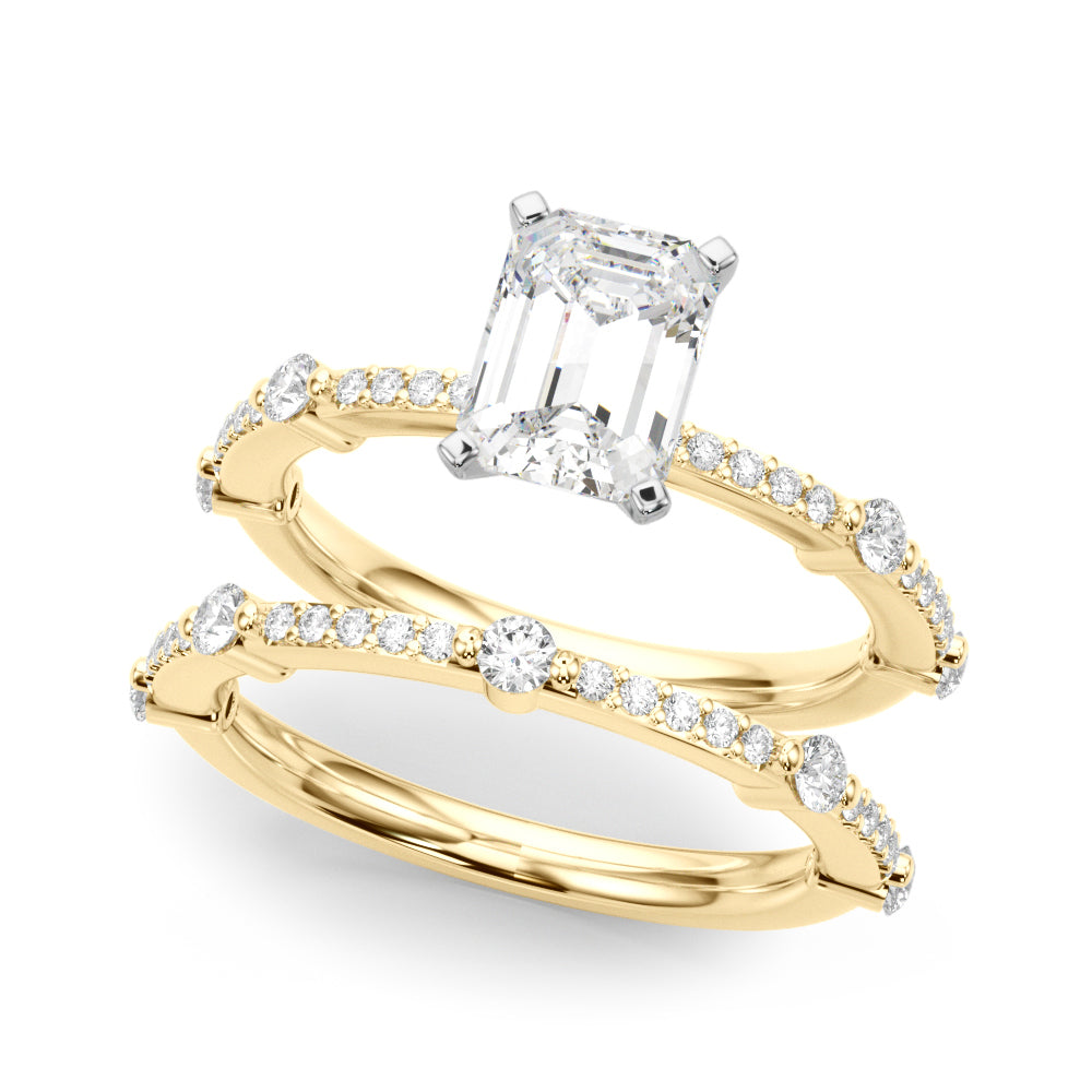 Bespoke Single Row Engagement Ring Round Diamond Engagement Ring in 10K/14K gold and platinum with certified lab-grown or natural diamonds