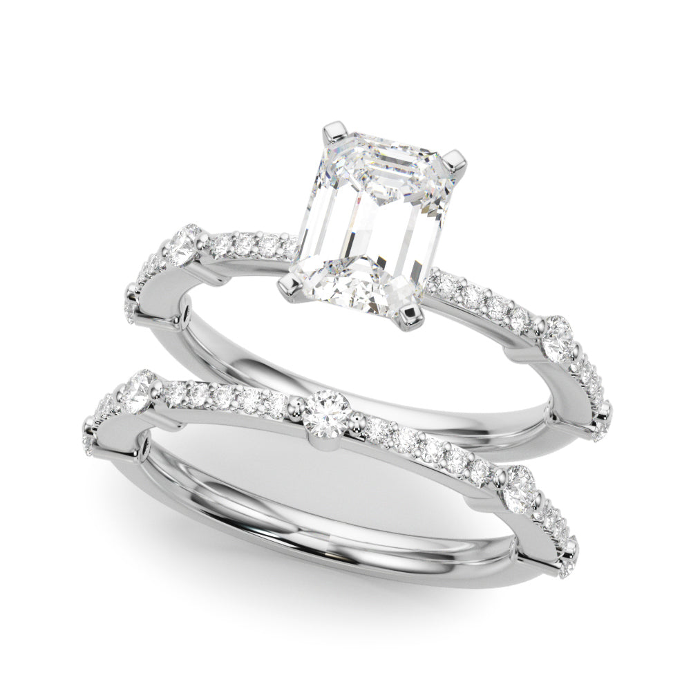 Bespoke Single Row Engagement Ring Round Diamond Engagement Ring in 10K/14K gold and platinum with certified lab-grown or natural diamonds