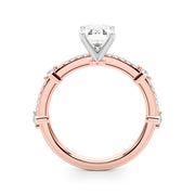 Bespoke Single Row Engagement Ring Round Diamond Engagement Ring in 10K/14K gold and platinum with certified lab-grown or natural diamonds