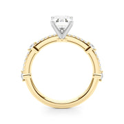 Bespoke Single Row Engagement Ring Round Diamond Engagement Ring in 10K/14K gold and platinum with certified lab-grown or natural diamonds