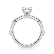Bespoke Single Row Engagement Ring Round Diamond Engagement Ring in 10K/14K gold and platinum with certified lab-grown or natural diamonds
