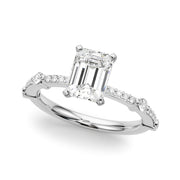 Bespoke Single Row Engagement Ring Round Diamond Engagement Ring in 10K/14K gold and platinum with certified lab-grown or natural diamonds