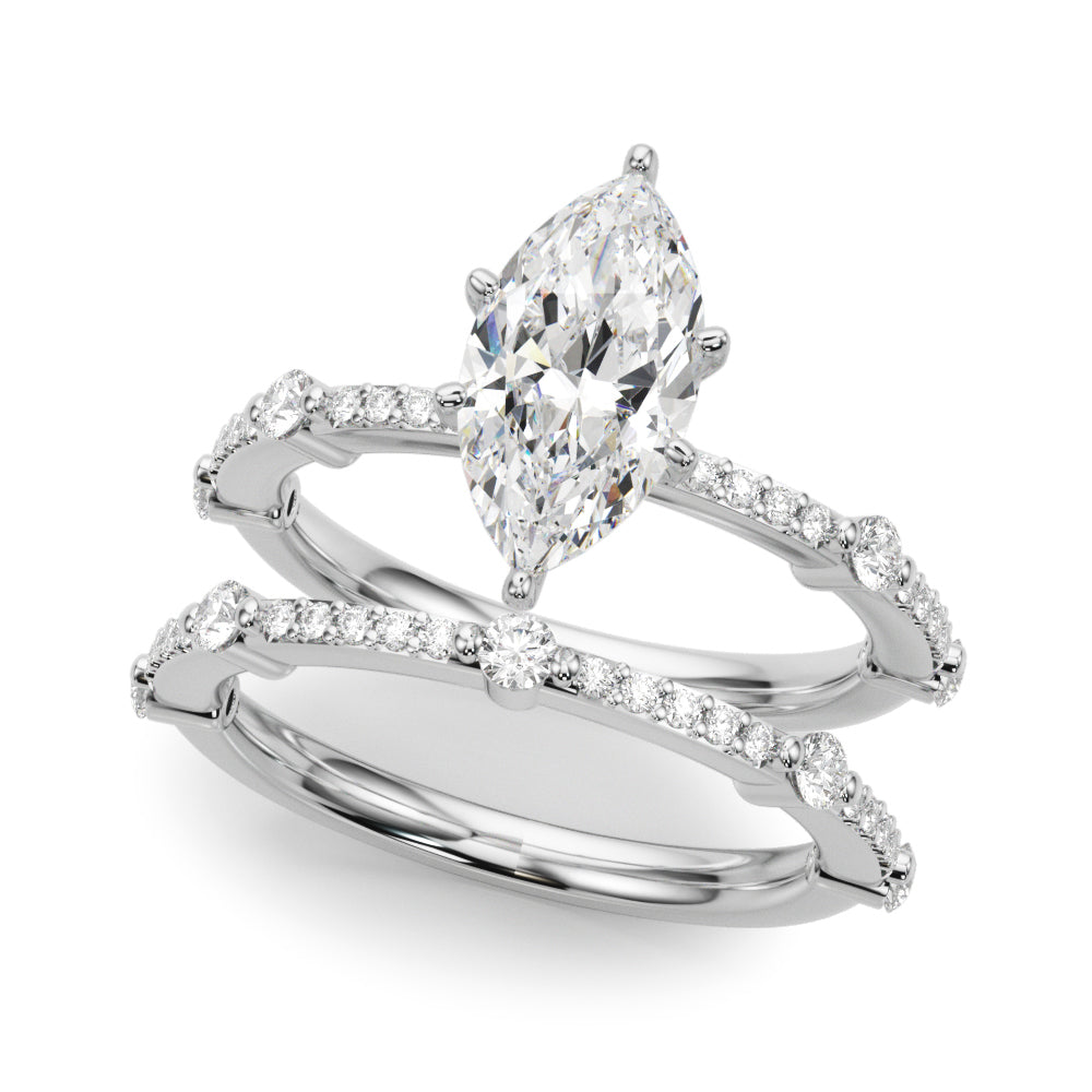 Bespoke Single Row Engagement Ring Round Diamond Engagement Ring in 10K/14K gold and platinum with certified lab-grown or natural diamonds