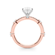 Bespoke Single Row Engagement Ring Round Diamond Engagement Ring in 10K/14K gold and platinum with certified lab-grown or natural diamonds