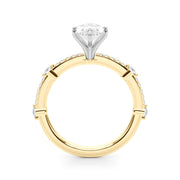 Bespoke Single Row Engagement Ring Round Diamond Engagement Ring in 10K/14K gold and platinum with certified lab-grown or natural diamonds