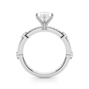 Bespoke Single Row Engagement Ring Round Diamond Engagement Ring in 10K/14K gold and platinum with certified lab-grown or natural diamonds