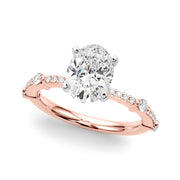 Bespoke Single Row Engagement Ring Round Diamond Engagement Ring in 10K/14K gold and platinum with certified lab-grown or natural diamonds