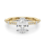 Bespoke Single Row Engagement Ring Round Diamond Engagement Ring in 10K/14K gold and platinum with certified lab-grown or natural diamonds