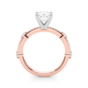 Bespoke Single Row Engagement Ring Round Diamond Engagement Ring in 10K/14K gold and platinum with certified lab-grown or natural diamonds