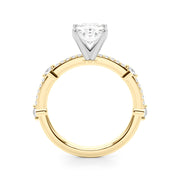 Bespoke Single Row Engagement Ring Round Diamond Engagement Ring in 10K/14K gold and platinum with certified lab-grown or natural diamonds
