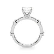 Bespoke Single Row Engagement Ring Round Diamond Engagement Ring in 10K/14K gold and platinum with certified lab-grown or natural diamonds