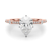 Bespoke Single Row Engagement Ring Round Diamond Engagement Ring in 10K/14K gold and platinum with certified lab-grown or natural diamonds