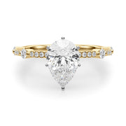 Bespoke Single Row Engagement Ring Round Diamond Engagement Ring in 10K/14K gold and platinum with certified lab-grown or natural diamonds
