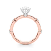 Bespoke Single Row Engagement Ring Round Diamond Engagement Ring in 10K/14K gold and platinum with certified lab-grown or natural diamonds