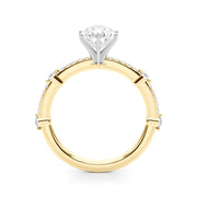 Bespoke Single Row Engagement Ring Round Diamond Engagement Ring in 10K/14K gold and platinum with certified lab-grown or natural diamonds