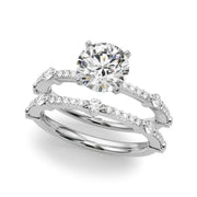 Bespoke Single Row Engagement Ring Round Diamond Engagement Ring in 10K/14K gold and platinum with certified lab-grown or natural diamonds