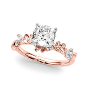 Exquisite Flower Dia Engagement Ring Round Diamond Engagement Ring in 10K/14K gold and platinum with certified lab-grown or natural diamonds